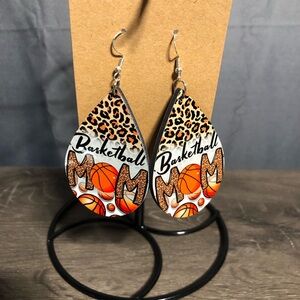 Leopard Print Basketball Drop Earrings